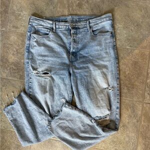 Old Navy Blue Boyfriend Jeans Distressed Casual